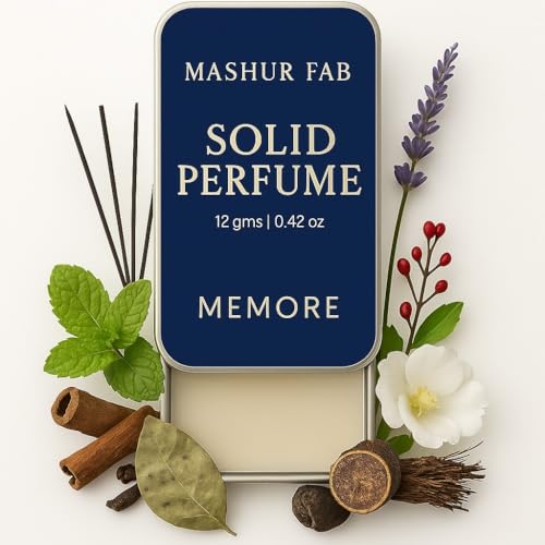 Image of Plant-Based Solid Perfume - Alcohol-Free Oud & Nomade - Non-Oily, Powerful Natural Scent for All Genders (MEMORE)