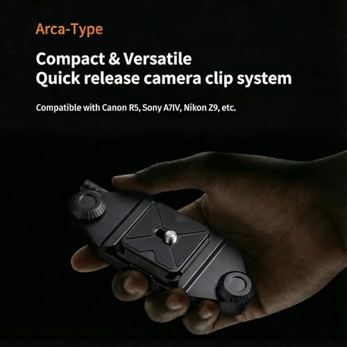 Clip de aluminio para cámara con placa QR mecanizada para cuerpos DSLR 2