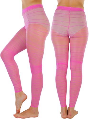 Image of ToBeInStyle Women's Sheer Horizontal Striped Pantyhose