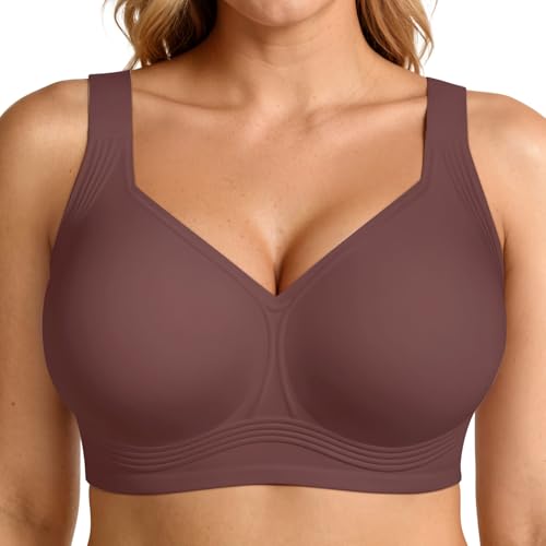 Image of LetsJoli Bras for Women Supportive Wireless Push Up Bra Full Coverage No Underwire Seamless Plus Size for Older Women