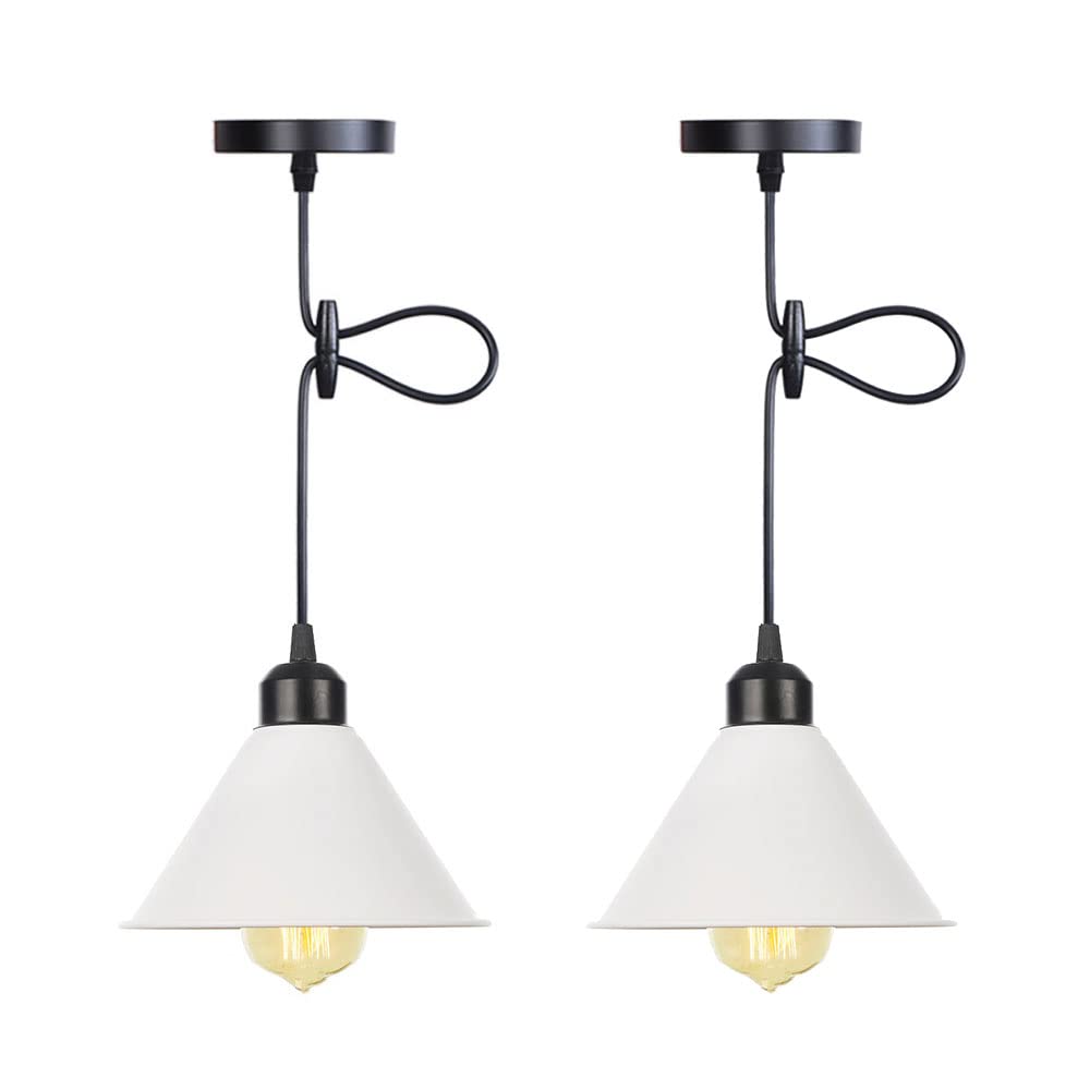 Lustre moderne blanc fer forgé E27 chambre et restaurant - 8