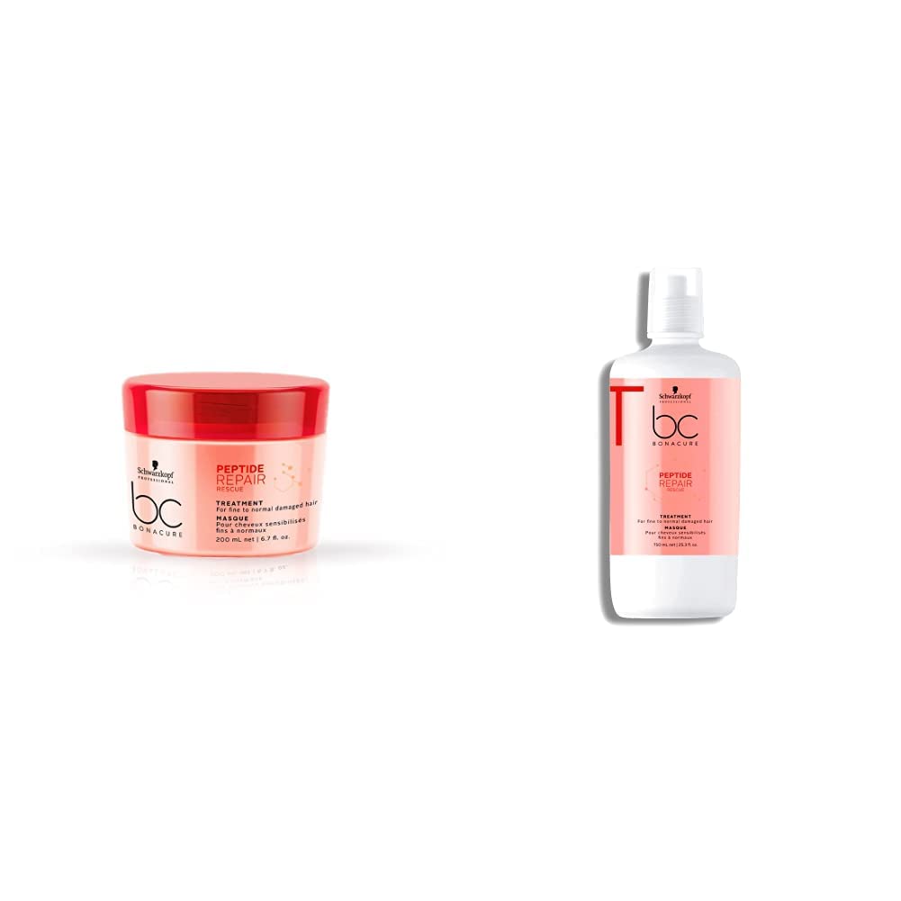 Schwarzkopf Professional BC Peptide Repair Rescue Treatment, Red, 200 ml & Schwarzkopf Professional BC Peptide Repair Rescue Treatment, Red, 750 ml