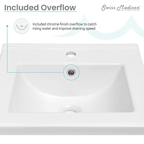 Swiss Madison SM-BVP18S 18 Inch Ceramic Square Vanity Sink Top thumb #3