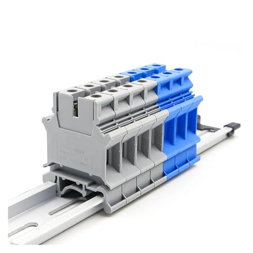 Bornier rail DIN 16N bleu à vis pour courant élevé 101A - 5