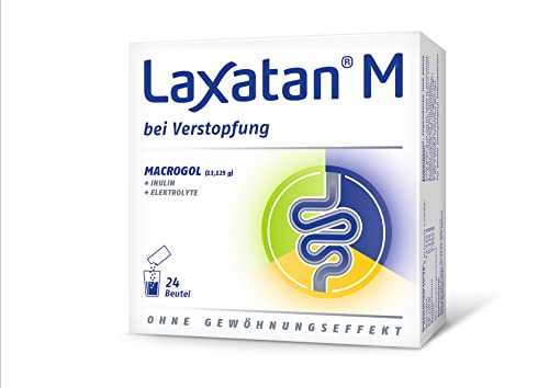 Laxatan M – löst die Verstopfung nicht sofort, sondern schonend, ohne Gewöhnungseffekt & gut verträglich | Mit Macrogol, Elektrolyten & Inulin | 24 Beutel (Trinkgranulat)