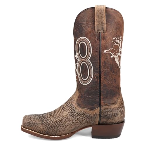 Dan Post Boots Mens Mauney Embroidered Graphic Bison Square Toe Pull On Casual Boots Mid Calf - Brown3
