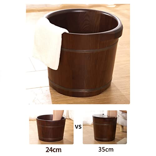 Bañera de pies de madera spa con rodillos removibles 35 cm miniatura 4