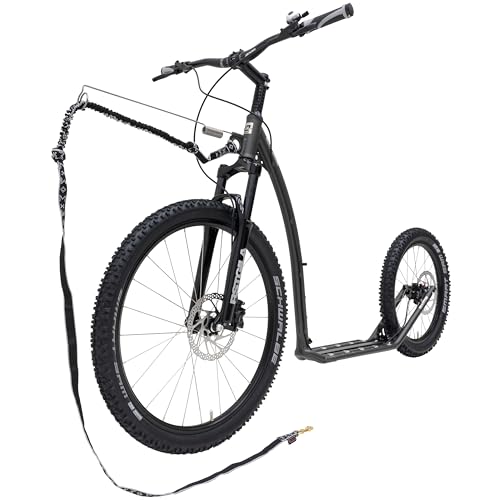 Disc Tretroller KOSTKA Mushing Max (G6) - für Erwachsene, Roller für Hundesport und Offroad-Abenteuer, Kick Scooter mit 26/20 Reifen, Dogscooter mit Federgabel, bis zu 150 kg (Magic Grey)