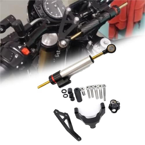 Stabiliser direction moto Suzuki GSR750 support amortisseur argent complet