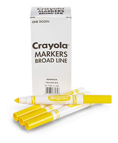 Crayola Yellow Markers, Broad Line Markers, 12 Count