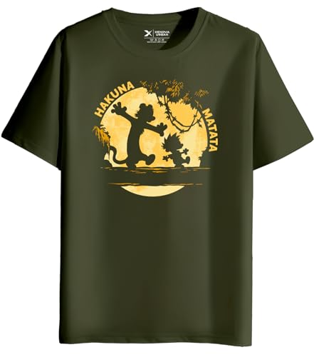 Image of XENOVAURBAN Men's Graphic Printed RN-HKM Round Neck Regular and Plus Size Cotton T-Shirt
