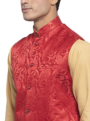 Image of Badoliya & Sons Men's Brocade Zari Nehru Jacket /Waist Coat