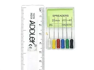 Addler Dental Endo Spreader Root Canal File 25MM Size 15-40. Pack of 6.