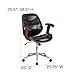 Flash Furniture Tansia Mid-Back Black LeatherSoft Executive Ergonomic Wood Swivel Office Chair with Arms