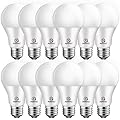 E ENERGETIC LIGHTING Dimmable LED Light Bulbs, 60W Equivalent, Soft White 2700K, 8.5W 800 Lumens LED Bulbs, E26 Base Standard Light Bulbs, ETL Listed, 12 Packs