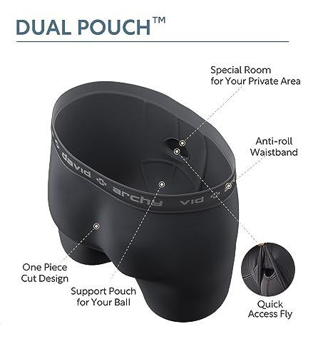 David Archy Men's Underwear Micro Modal Dual Pouch Trunks Ball Pouch Bulge Enhancing Boxer Briefs For Men 3 Or 4 Pack (M, Black) #TOP1