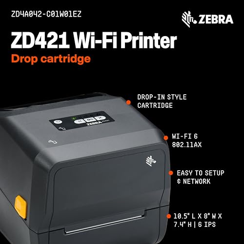 Image of Zebra ZD421 Thermal Transfer Shipping Label Printer | 4x6 | No Ink Required
