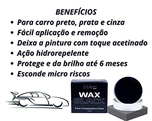 Cera Espelhamento De Carnaúba Automotiva Carro Moto Preto Prata e Cinza Wax Black