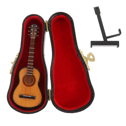 LOLIPPYY ミニチュアクラシックギター模型 卓上装飾用 素材製 インテリア飾り 友人への や撮影小道具に