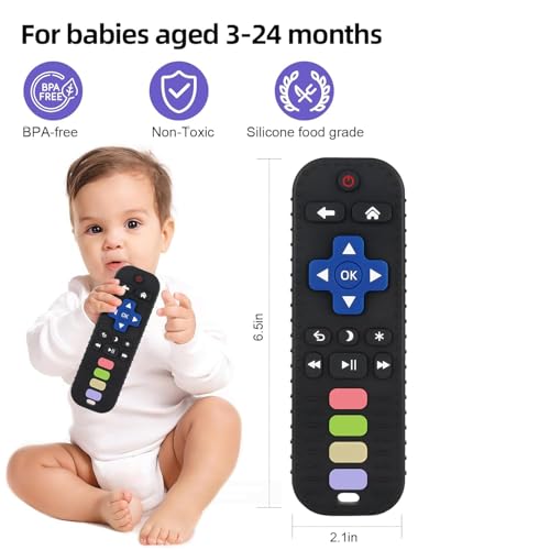 Image of Moppets Infant Silicone Animal Teethers with Easy Grip, Boilable, 100% Nano Silicone - DUST Resistant (Remote)