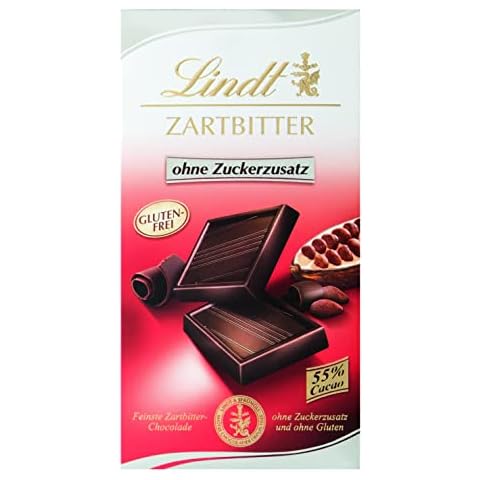 Lindt Schokolade, Zartbitter ohne Zuckerzusatz 100 g Cover