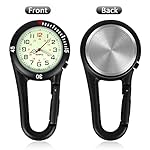 Hicarer 2 Pieces Clip on Quartz Watch Backpack Fob Belt Glow in The Dark Unisex Pocket Watch with White Dial for Doctors Nurses Outdoor Activities - Image 5