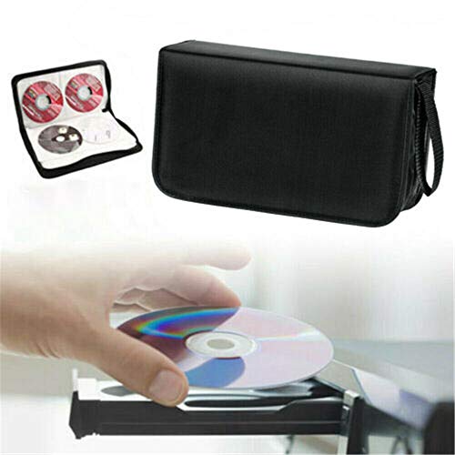 Minlia 80 Sleeve Cd Dvd Blu Ray Disc Carry Case Holder Bag Wallet Storage Ring Binder,Heavy Duty Cd Wallet,Dvd Case Dvd Organizer,Cd Storage Case With Zipper #TOP2