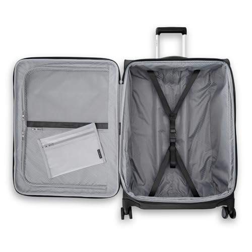 Image of Samsonite UpLIFT Lightweight Large Checked Softside 3-Piece Luggage Set with Spinner Wheels - Expandable - Airline-Approved, Polyester Soft Suitcase for Ultra Light Travel - Black