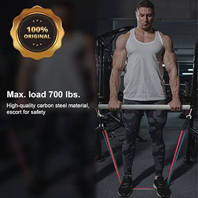 Resistance Band Bar - Portable Pilates & Home Gym Workout Equipment - 26 or 39 Inches