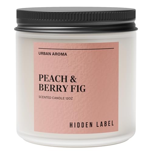 Hidden Label Peach Berry Fig Soy Candle 12oz 2-Wick 70H Fruity Warmth