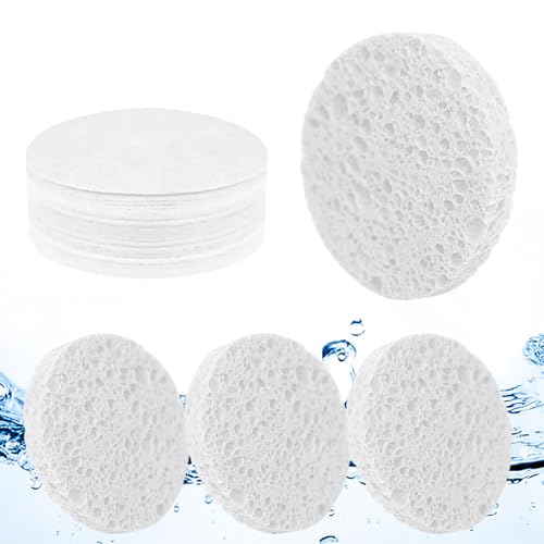 vaolmlop 25pz Spugnette Viso Pulizia,Compressa Spugna,100% Naturale Compresse Spugne Per Viso In Cellulosa Per La Pulizia Del Facial,Esfoliante,Maschera,Rimozione Trucco (bianco)