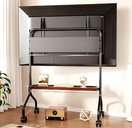 XFFX ���o�C�� TV �J�[�g 32-85 �C���`�p �L���X�^�[�t���|�[�^�u�� TV �X�^���h �ő� 60kg �������߉\�ȒI ���[�����O �t���A �X�^���h �L���X�^�[�t�� (�V���O���p���b�g�y�O�{�[�h 32�`75�C���`)