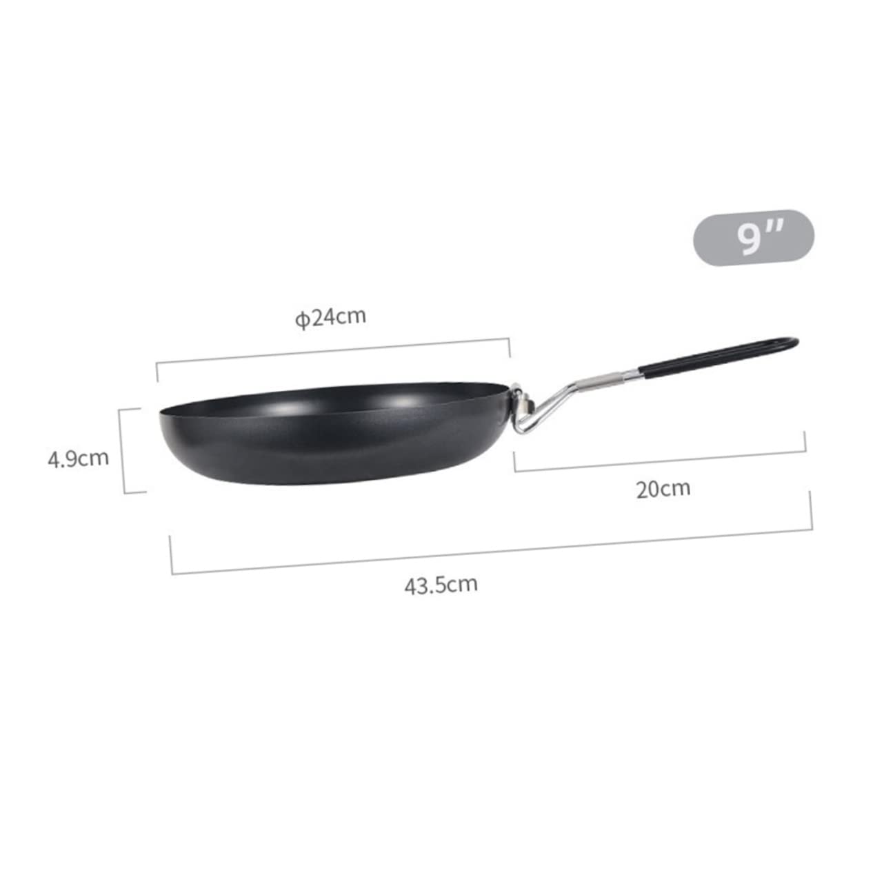 Ciieeo Non Stick Camping Skillet with Foldable Handle Lightweight Cast Iron Frying Pan for Outdoor Cooking for Grilling Frying and Versatile Use