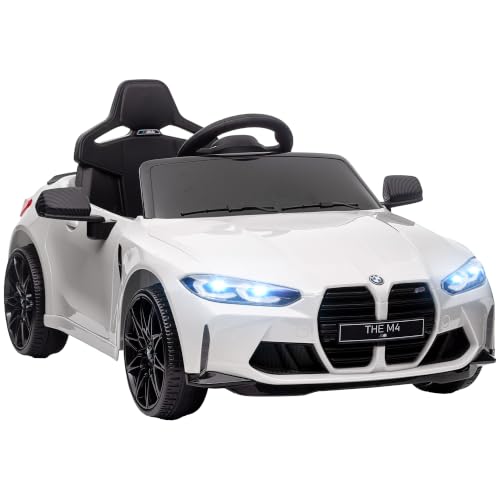AIYAPLAY Kinder Elektroauto 12V 2,4 GHz Fernbedienung Hupe LED Weiß