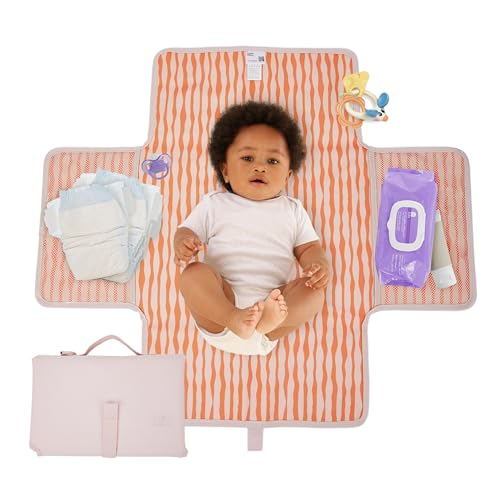 Hylat Baby Wickelunterlage – Faltbare & Abwaschbare Wickelmatte für Unterwegs – Leichte, Tragbare, mit Taschen & Klettverschluss – Hygienische Wickelunterlage für Kinderwagen & öffentliche Toiletten