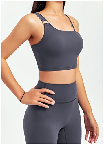 Sujetador deportivo para mujer BaronHong azul gris ideal para correr y entrenamientos fitness 2