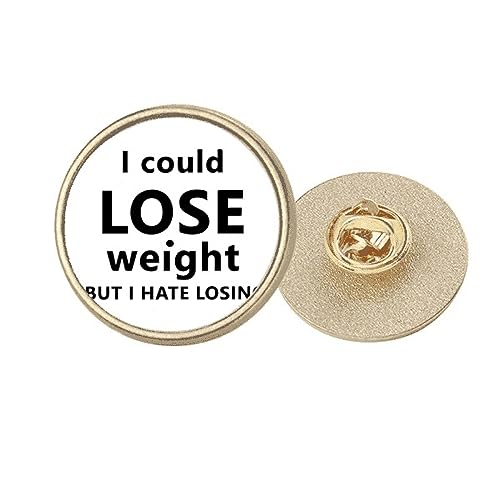 Broche ronde en métal doré accessoire veste taille M motif message anglais noir