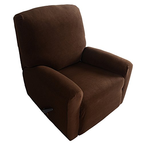 Anself Stretch Recliner Cover Waterproof Nonslip Sofa Cover with Elastic Bottom, Brown