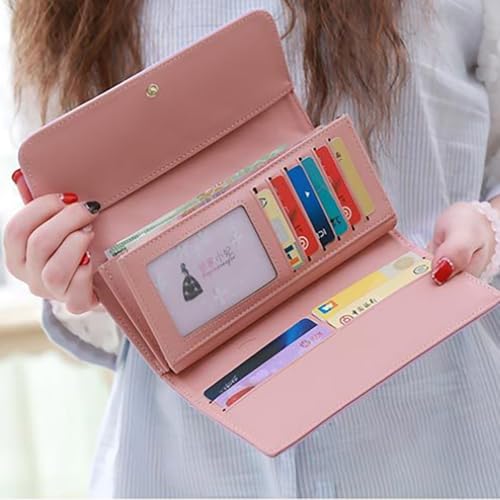 Wallet for Women, RFID Blocking Large Capacity Trifold Ladies Wallet Leather Long Clutch Wallet Multi Card Organizer,Women's Clutch Organizer(Pauple2