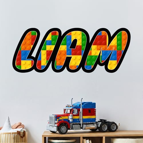 Vinilo Decorativo Nombre Bloques para Habitación Infantil