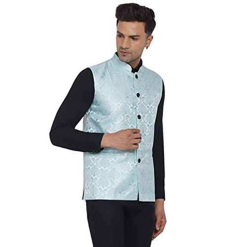 Image of Veera Paridhaan Men's Jacquard Printed Nehru Jacket
