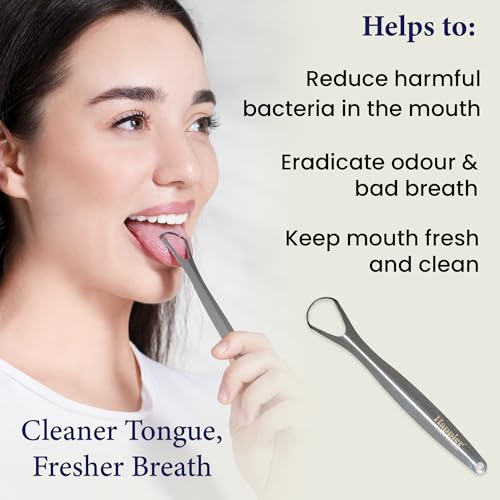 Happier Tongue Scraper - Stainless Steel Tongue Scrapers for Adults - Plastic Free Tongue Cleaner with Ergonimic Handle Restore Fresh Breath for Men and Women - Image 3