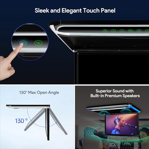 XTRONS 17,3“ Digital TFT FHD 16:9 Bildschirm für Auto Bus unterstützt 1080P Video Auto Overhead Player Auto Monitor mit HDMI Port Automosphäre LED Licht Windows CE für Urlaub (CM173HD)