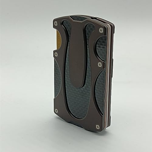 HIGO FASHION Slim Tactical Wallet for Men RFID Blocking Minimalist Credit Card Holder with Aluminum Money Clip Carbon Fiber Wallets,gifts for him3