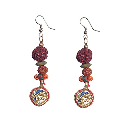 Image of Handcrafted Tribal & Dhokra Art Earrings Collection for Women - Royal Boho Statement Designs in Brass, Wooden, Beaded & Geometric Styles