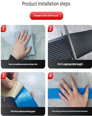 6cm Wide Rubber Non-Slip Stair Strips, Waterproof Anti-Skid Grip Tape for Stairs & Kindergarten, Heavy-Duty Safe Treads (Gray-Yellow, 600cm Length)