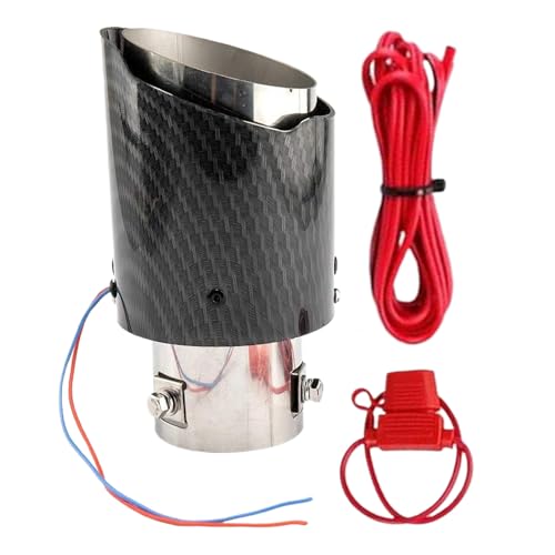 Tktouci Terminali Di Scarico - Tubo Di Scarico Con Luce LED - Fiamma Terminale in Acciaio Inossidabile Materiale Resistente Accessorio Auto per Veicoli Tuning Uomo e Donna