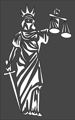 Lady Justice Stencil Reusable Sturdy Flexible Clear Plastic 1-5x8 in Arts and Crafts Material Scrapbooking for Airbrush Painting Drawing