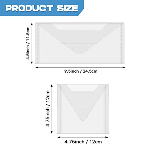 Image of BAOFALI 20 Pieces Clear Die & Stamp Plastic Storage Bag, Resealable Large Envelope Pocket for DIY Scrapbooking Paper Card Craft Making and Cutting Dies Stencil (4.75 inchx4.75 inch;4.5 inchx9.5 inch)