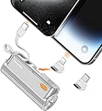 Integriertes Kabel: Kompatibel mit der iPhone 16 15 14 13 Serie und Android-Geräten. Hinweis: Lädt Flow Mini nur mit dem mitgelieferten Kabel